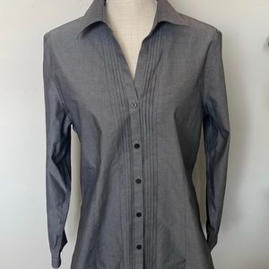 New Foxcroft Gray Button Down Shirt